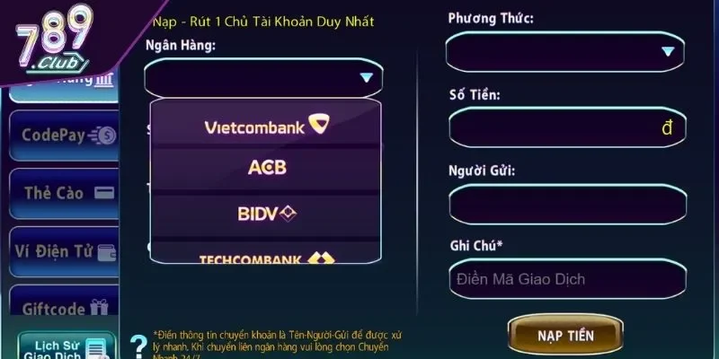 Điều kiện để thực hiện rút tiền 